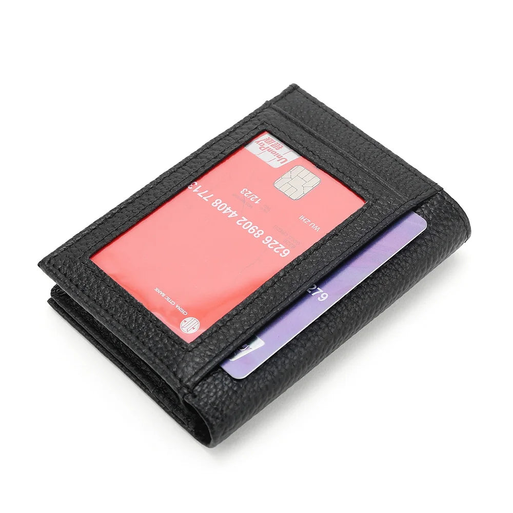 Women's Folded Wallet Purse Genuine Leather