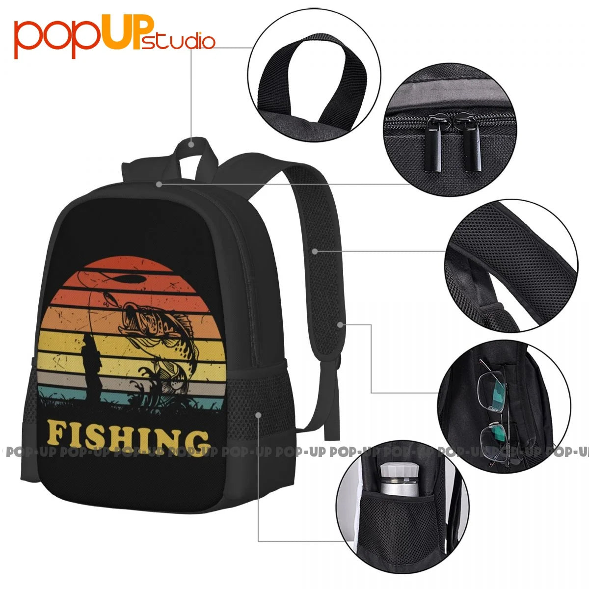 Large Capacity Fishing Backpack Foldable Storage Bag