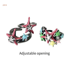 Star Crystal Zircon Ring Girls Travel Accessory Gift