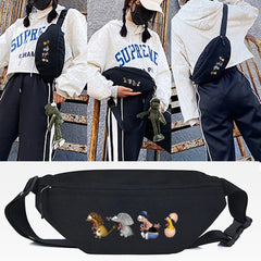 Pugs Waist Bag Sports Phone Bag Gym Chest Bag Crossbody Shoulder Bag