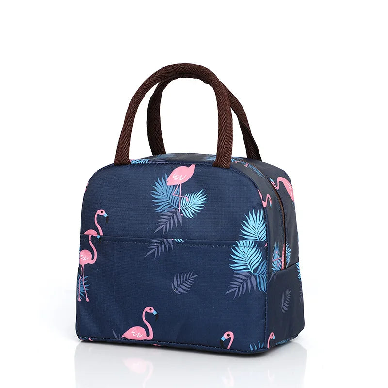 Flamingo Animal Insulated Lunch Bag Portable Handbag