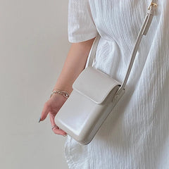Flap Crossbody Bag Mini PU Leather Shoulder Bag Solid All-Match