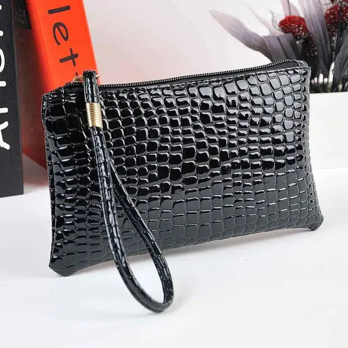 Leather Finger Ring Phone Wallet Men Women Clutch Bag