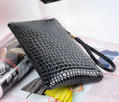Leather Finger Ring Phone Wallet Men Women Clutch Bag