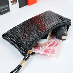 Leather Finger Ring Phone Wallet Men Women Clutch Bag