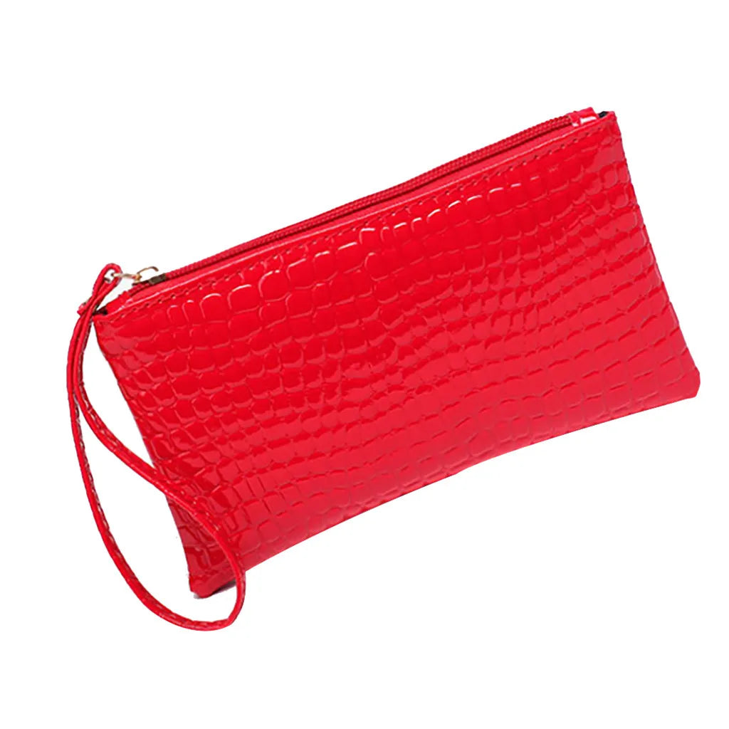 Leather Finger Ring Phone Wallet Men Women Clutch Bag