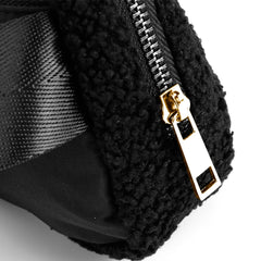 Plush Fanny Pack Crossbody Bag with Zipper Pocket