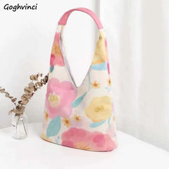 Floral Shoulder Bag Women Casual Tote Canvas Handbag Large Capacity