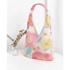 Floral Shoulder Bag Women Casual Tote Canvas Handbag Large Capacity