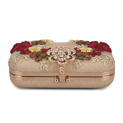Flower Crystal Evening Clutch Bag Diamonds Chain Handbag