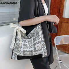 Flower Totes Canvas Crossbody Shoulder Bag for Women