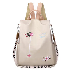 Flower Embroidery Women Backpack Anti-theft Ladies School Bag Mochilas