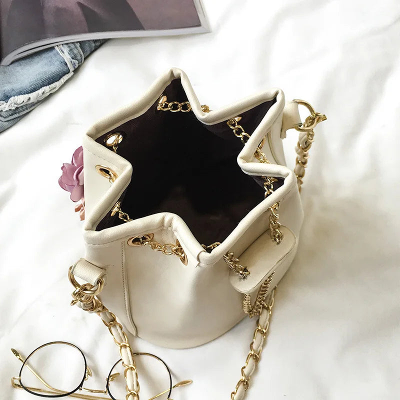 Small Crossbody Bag for Women Ladies Bucket Chain Messenger Bag