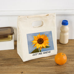 Flowers Printed Cooler Lunch Box Insulated Bento Bag