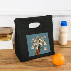 Flowers Printed Cooler Lunch Box Insulated Bento Bag
