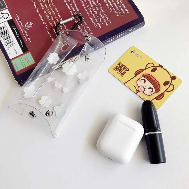 Fluorescent PVC Key Wallet Chain Ring Pouch Car Keychain