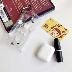 Fluorescent PVC Key Wallet Chain Ring Pouch Car Keychain