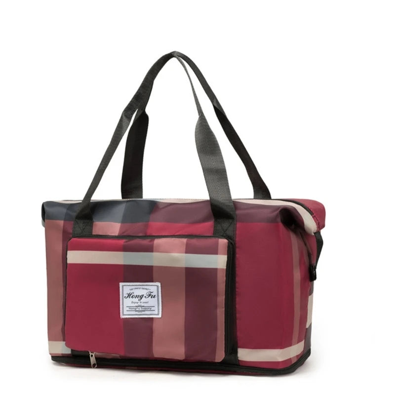 Foldable Duffle Bag for Travel with Shoes Compartment
