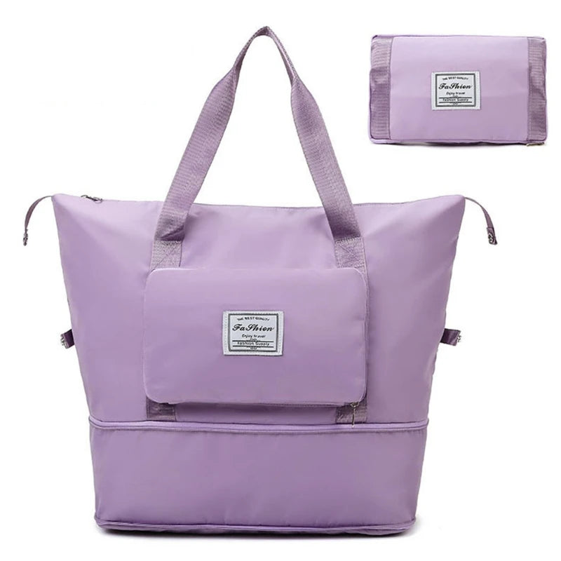 Foldable Large Gym Bag Waterproof Expandable Dry Wet Shoulder Duffel