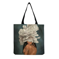 Foldable Floral Art Print Travel Shoulder Bag