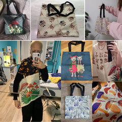 Foldable Tote Cat Print Eco Reusable High Capacity Shopper Bag
