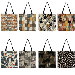 Foldable Tote Cat Print Eco Reusable High Capacity Shopper Bag
