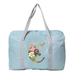 Golden Flower Letter Print Travel Bag Large Capacity Luggage Handbags
