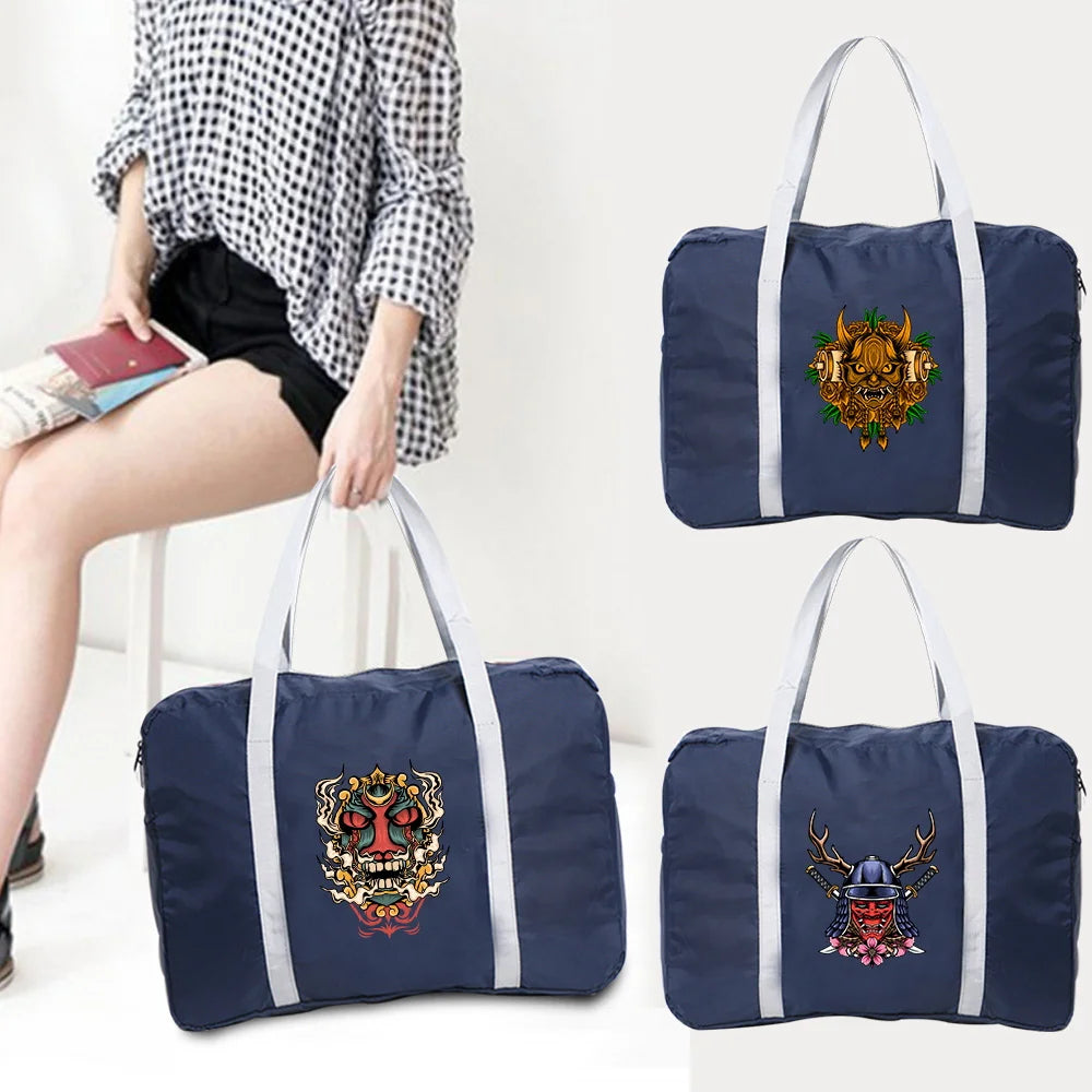 Monster Pattern Foldable Travel Bag Large Capacity Unisex Luggage Handbag