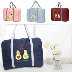 Foldable Travel Bags Organizer Luggage Clothing Storage Bag Avocado Love Pattern