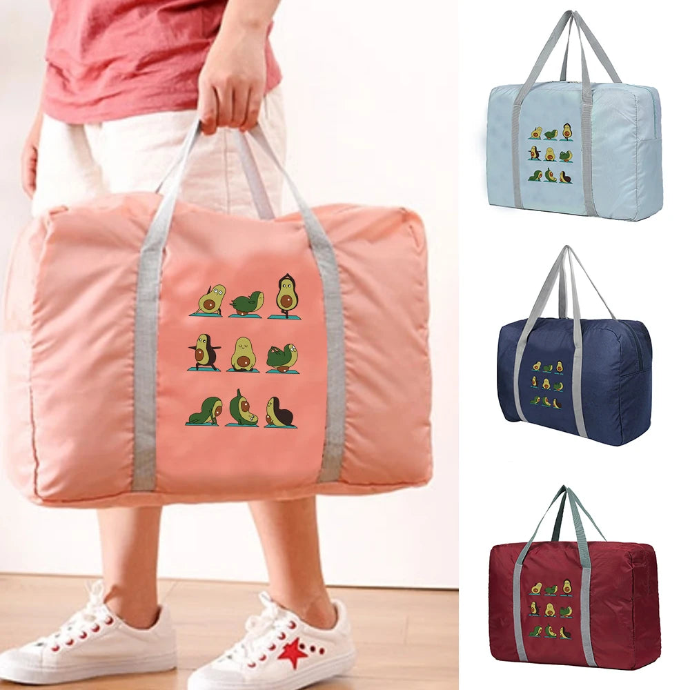 Foldable Travel Bags Organizer Men Unisex Clothing Storage Bag Avocado Duffle