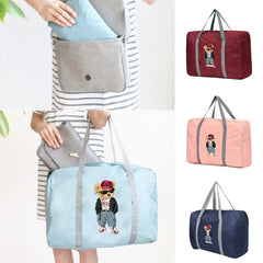 Foldable Travel Bags Organizer Bear Pattern Duffle Bag