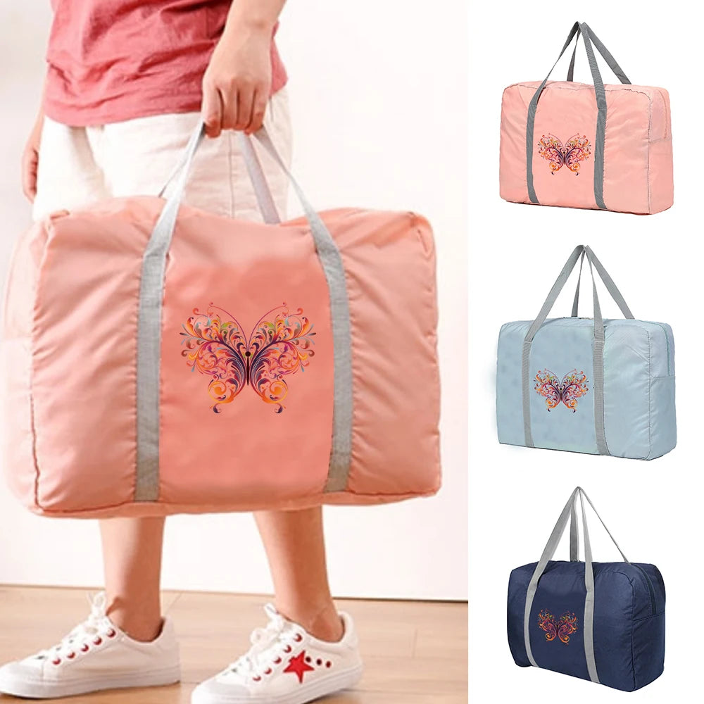 Foldable Travel Bags Portable Clothing Large Capacity Organizer Women Handbags B