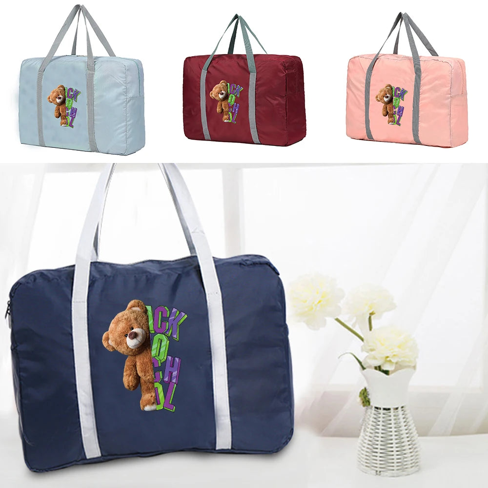 Foldable Travel Bags Portable Clothing Organizer Women Handbags Large Capacity B