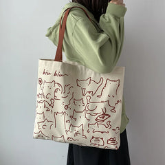 Women Canvas Shopping Bags Eco Reusable Large Capacity Handbags