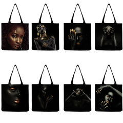 African Art Foldable Women Shoulder Bag - Large Capacity Outdoor Travel Tote
