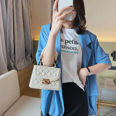 Stone Crossbody Bag with Folding Handle for Women