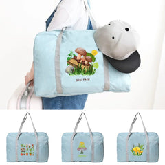 Large Capacity Mushroom Print Travel Bag for Lady Weekend Organizer