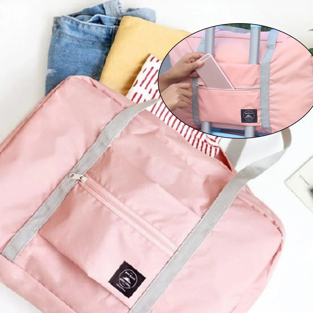 Nylon Folding Travel Bag for Men and Women Duffle Bag Luggage Storage