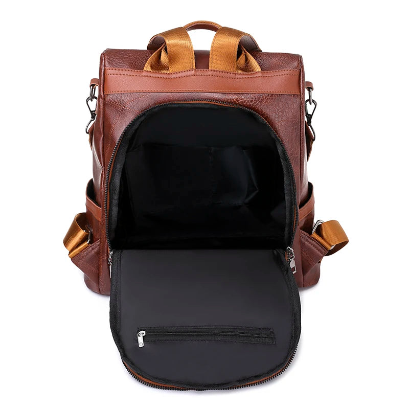 Vintage Leather Women's Backpack School Bag