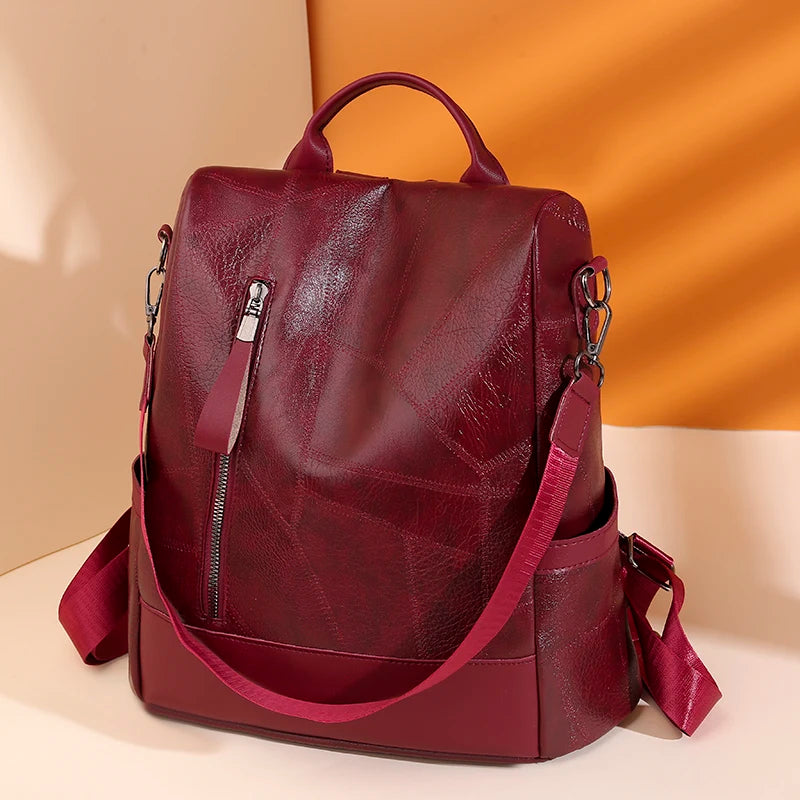 Vintage Leather Women's Backpack School Bag