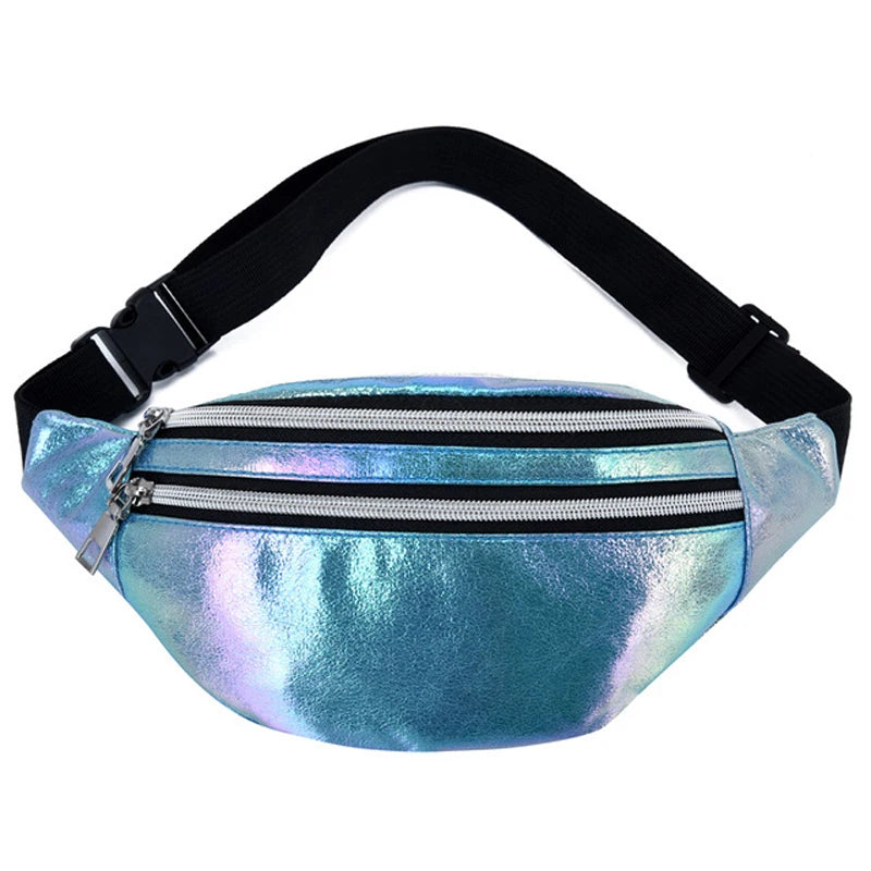 Unisex Holographic Waist Fanny Pack Crossbody Handbag