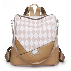 Women Zipper Backpack PU Leather Crossbody Bag