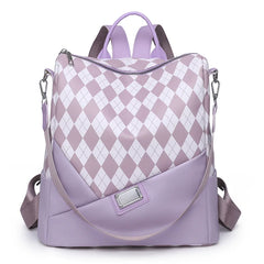 Women Zipper Backpack PU Leather Crossbody Bag