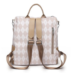 Women Zipper Backpack PU Leather Crossbody Bag