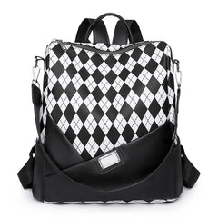 Women Zipper Backpack PU Leather Crossbody Bag