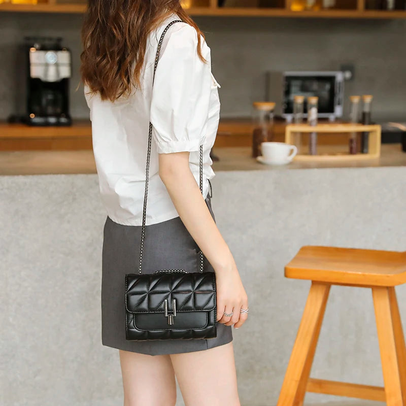 Women Small Leather Chain Crossbody Bags