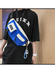 Foufurieux Canvas Fanny Pack Waist Bag Casual Shoulder Crossbody Chest Bags