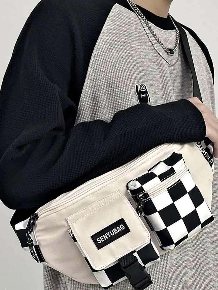 Japanese Casual Men Waist Bag Backpack