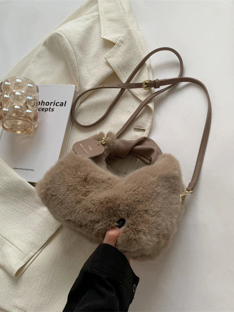 Foufurieux Winter Plush Tote Bag Shoulder Bag Wallets