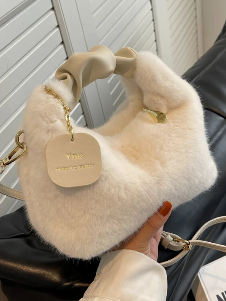 Foufurieux Winter Plush Tote Bag Shoulder Bag Wallets